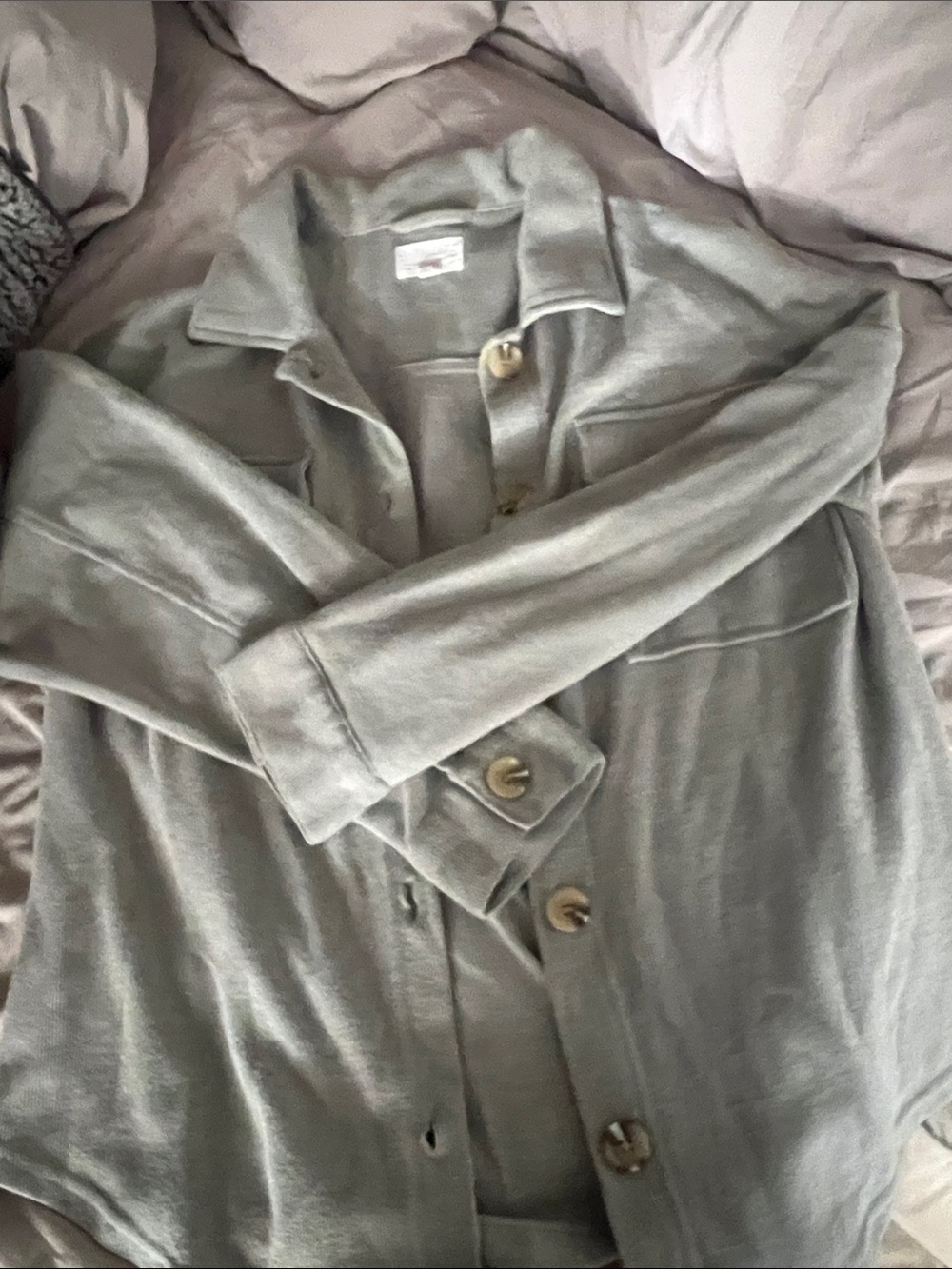 Women's Light Green Button-Front Jacket